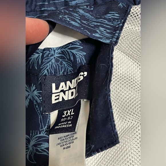 Land’s End Blue Tropical Print Men’s Swim Trunks Pockets Shorts Size 3XL 50-52 - Picture 12 of 16